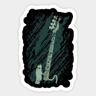 Bass Guitar Grunge Sticker